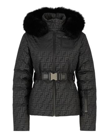 Fendi Women's FF Nylon Down Jacket Black