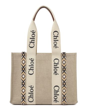 Chloe Medium Woody Tote Bag Cream