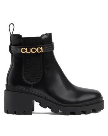 Gucci Women's Mid-Heel Boot With Logo 734909 Black