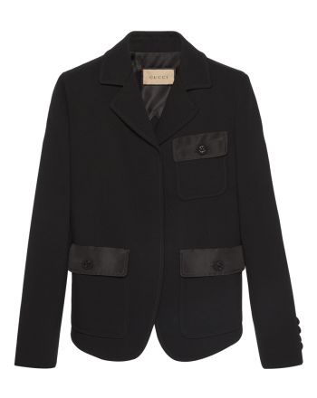 Gucci Women's Fine Wool Crepe Jacket Black