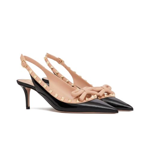 Valentino Women's Rockstud Bow Slingback Patent Leather Pump 60MM 