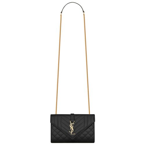 Saint Laurent Envelope Small Bag In Mix Quilted Grain De Poudre Embossed Leather 